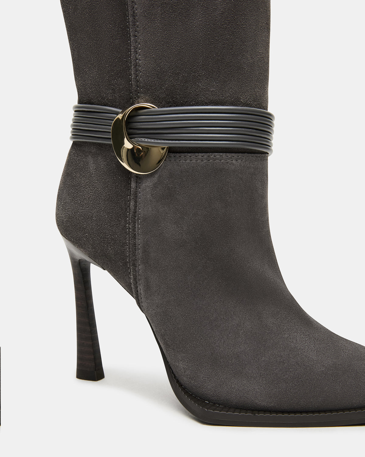 KYNDALL Grey Suede Pointed-Toe Stiletto Heeled Knee-High Women's Boot | Steve Madden Popular