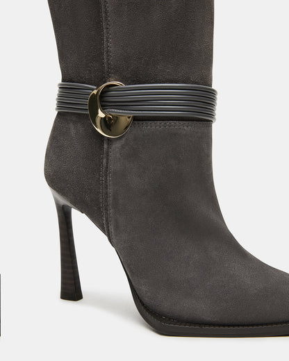 KYNDALL Grey Suede Pointed-Toe Stiletto Heeled Knee-High Women's Boot | Steve Madden Popular