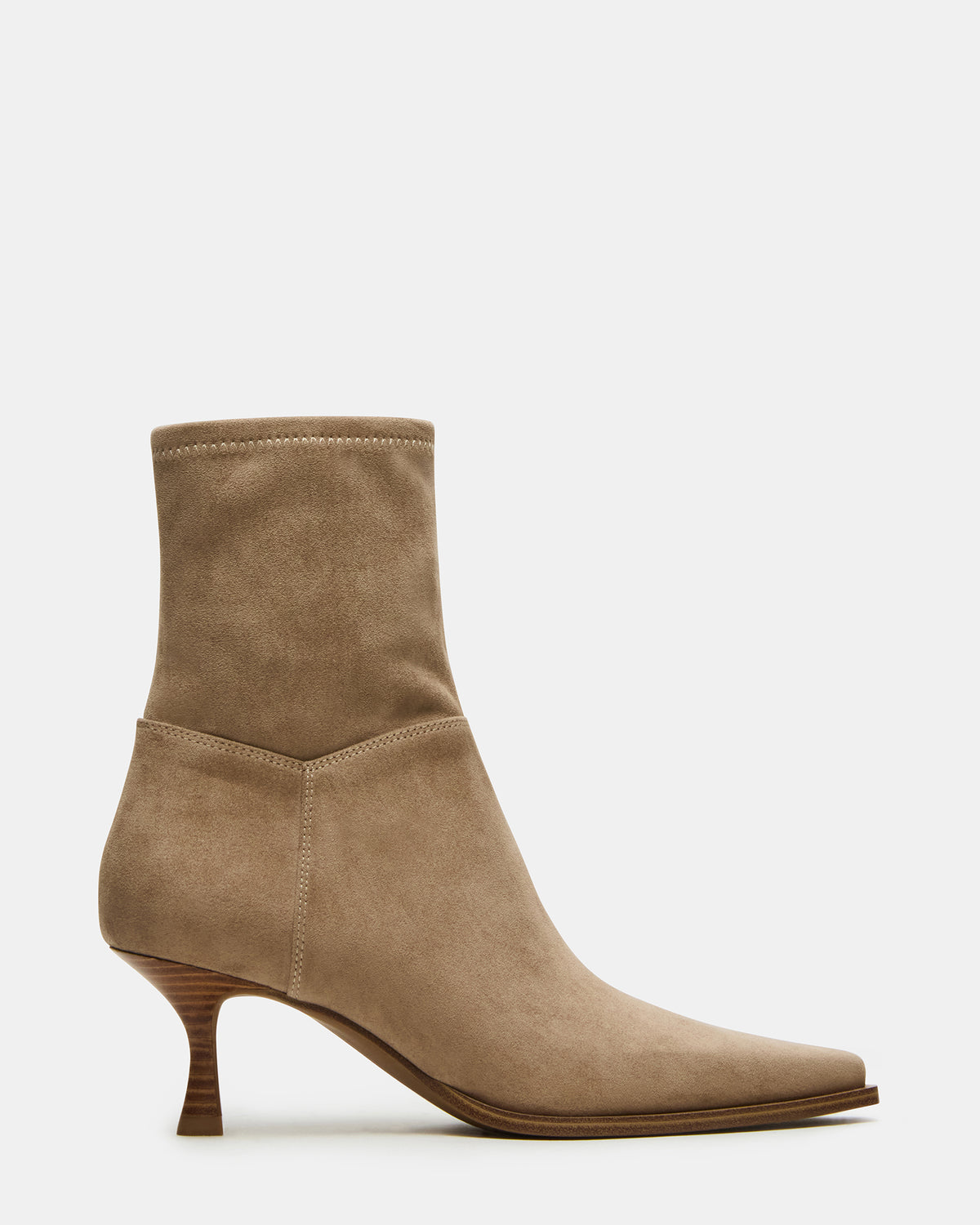 STASIA Taupe Pointed-Toe Kitten Heel Women's Ankle Boot | Steve Madden Classic