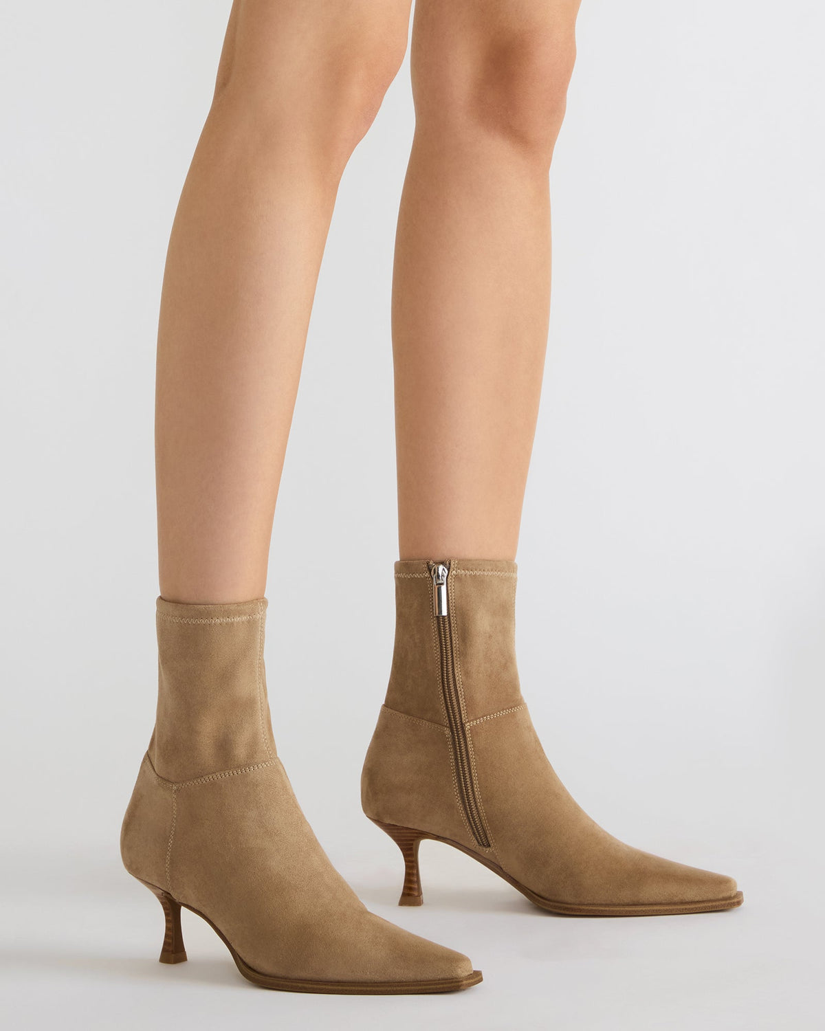 STASIA Taupe Pointed-Toe Kitten Heel Women's Ankle Boot | Steve Madden Classic