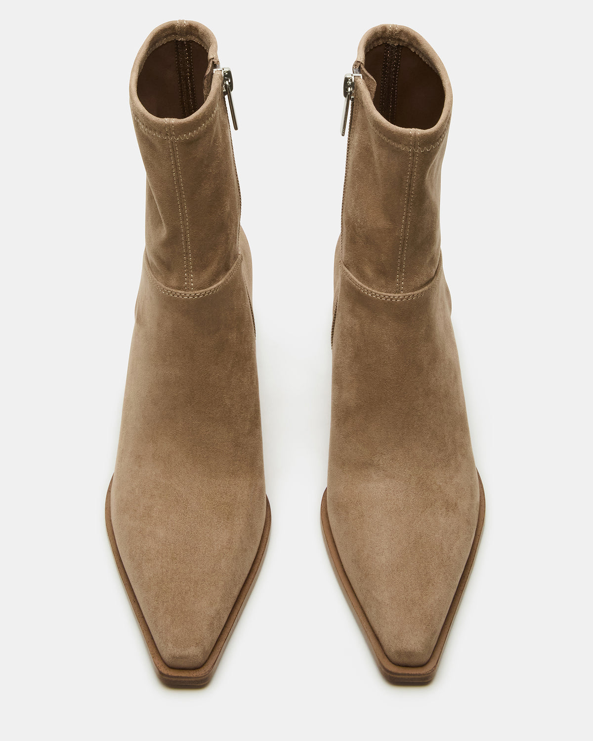 STASIA Taupe Pointed-Toe Kitten Heel Women's Ankle Boot | Steve Madden Classic
