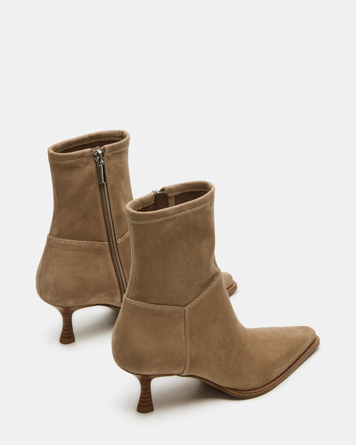 STASIA Taupe Pointed-Toe Kitten Heel Women's Ankle Boot | Steve Madden Classic