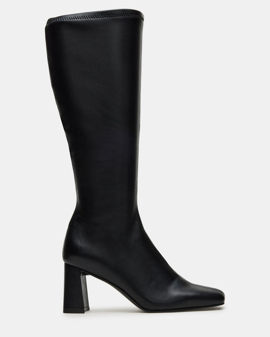 HOLLY Black Wide Calf Women's Knee-High Square-Toe Boot | Steve Madden Featured