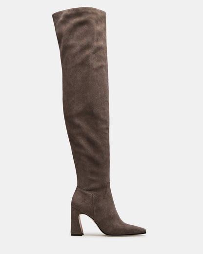 STRATUS Grey Suede Over-The-Knee Boot | Women's Boots | Steve Madden Popular