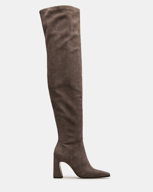 STRATUS Grey Suede Over-The-Knee Boot | Women's Boots | Steve Madden Popular