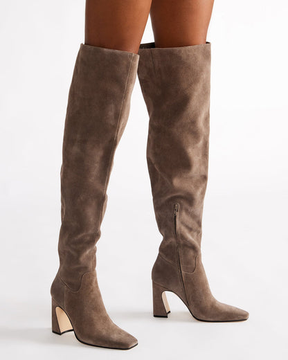 STRATUS Grey Suede Over-The-Knee Boot | Women's Boots | Steve Madden Popular