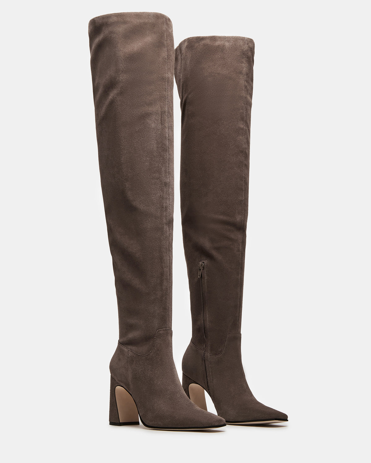 STRATUS Grey Suede Over-The-Knee Boot | Women's Boots | Steve Madden Popular
