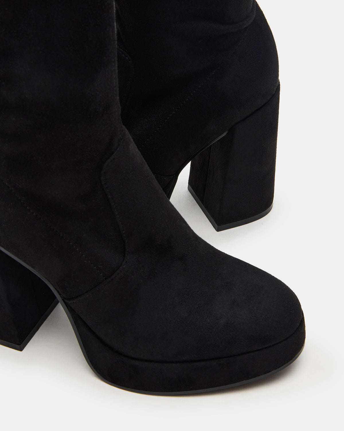 TWAIN Black Wide Calf Knee-High Block Heel Women's Boot | Steve Madden Exclusive