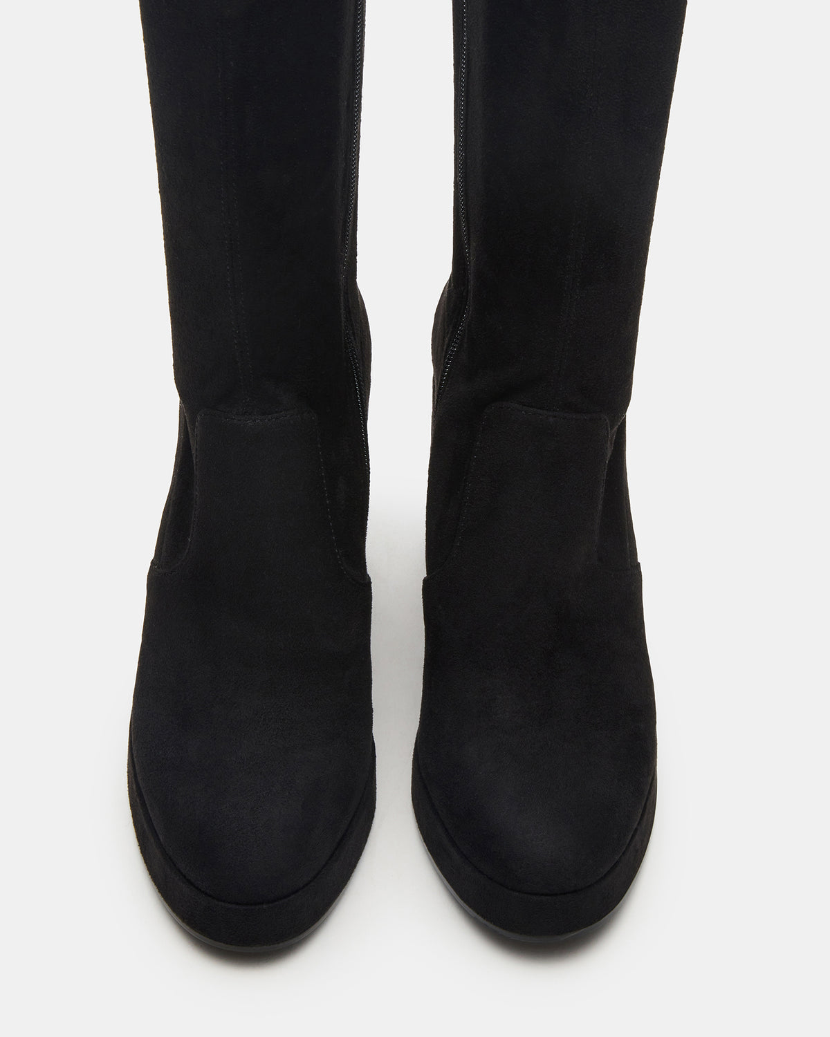 TWAIN Black Wide Calf Knee-High Block Heel Women's Boot | Steve Madden Exclusive