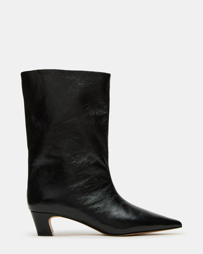 LYTTON Black Patent Pointed-Toe Kitten Heel Women's Ankle Boot | Steve Madden Best Price