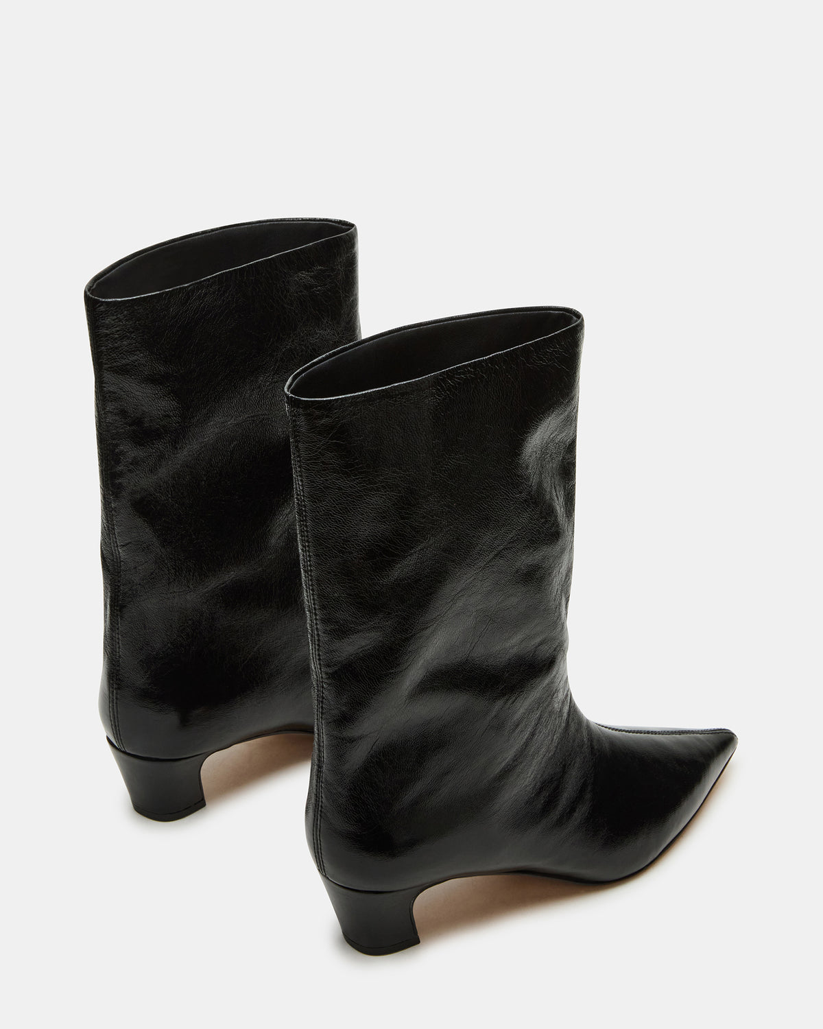 LYTTON Black Patent Pointed-Toe Kitten Heel Women's Ankle Boot | Steve Madden Best Price