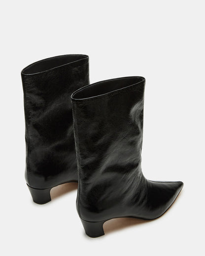 LYTTON Black Patent Pointed-Toe Kitten Heel Women's Ankle Boot | Steve Madden Best Price