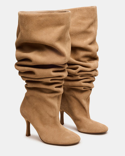 ALLISON Taupe Suede Over-The-Knee Heeled Women's Boot | Steve Madden Trending