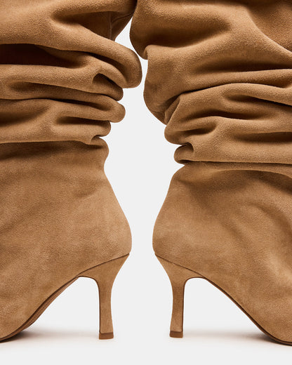 ALLISON Taupe Suede Over-The-Knee Heeled Women's Boot | Steve Madden Trending