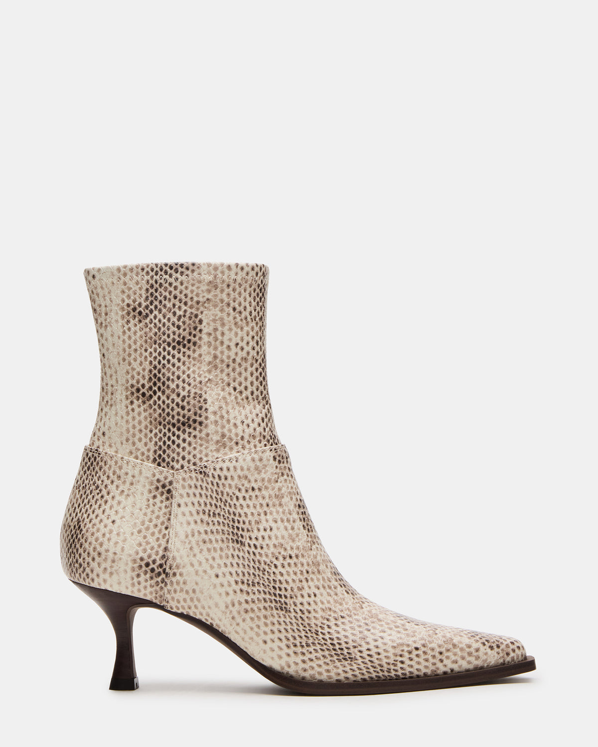 STASIA Natural Snake Pointed-Toe Kitten Heel Women's Ankle Boot | Steve Madden Customer Favorite