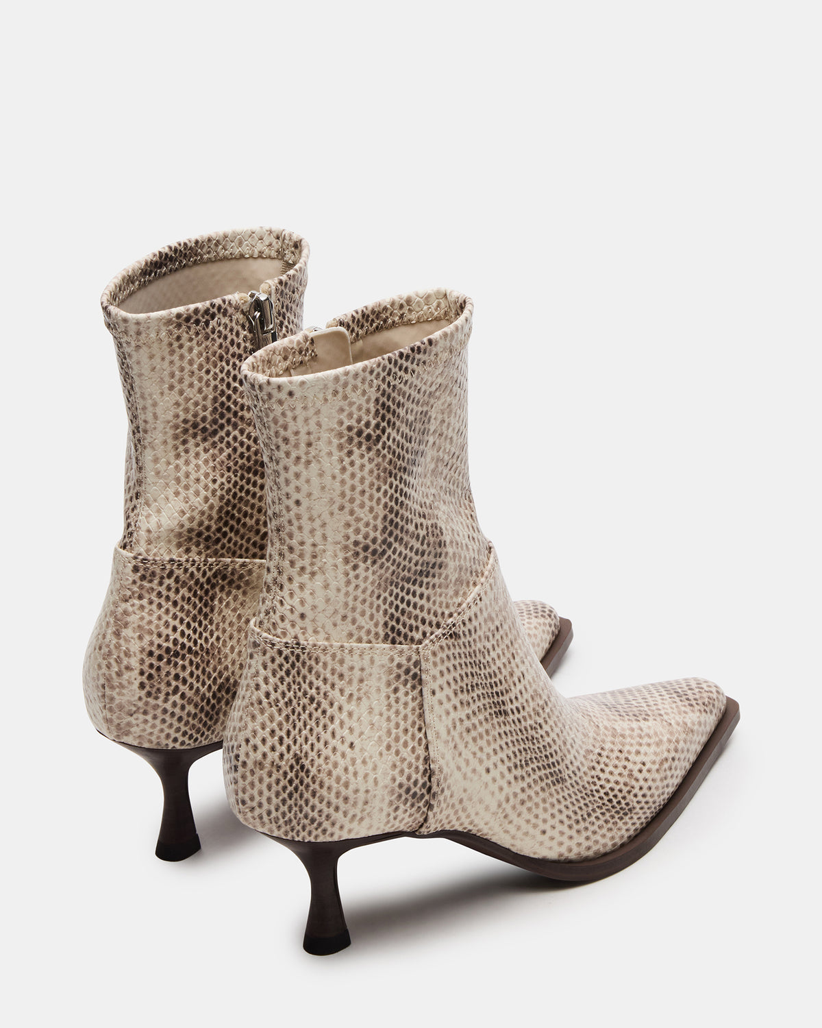 STASIA Natural Snake Pointed-Toe Kitten Heel Women's Ankle Boot | Steve Madden Customer Favorite