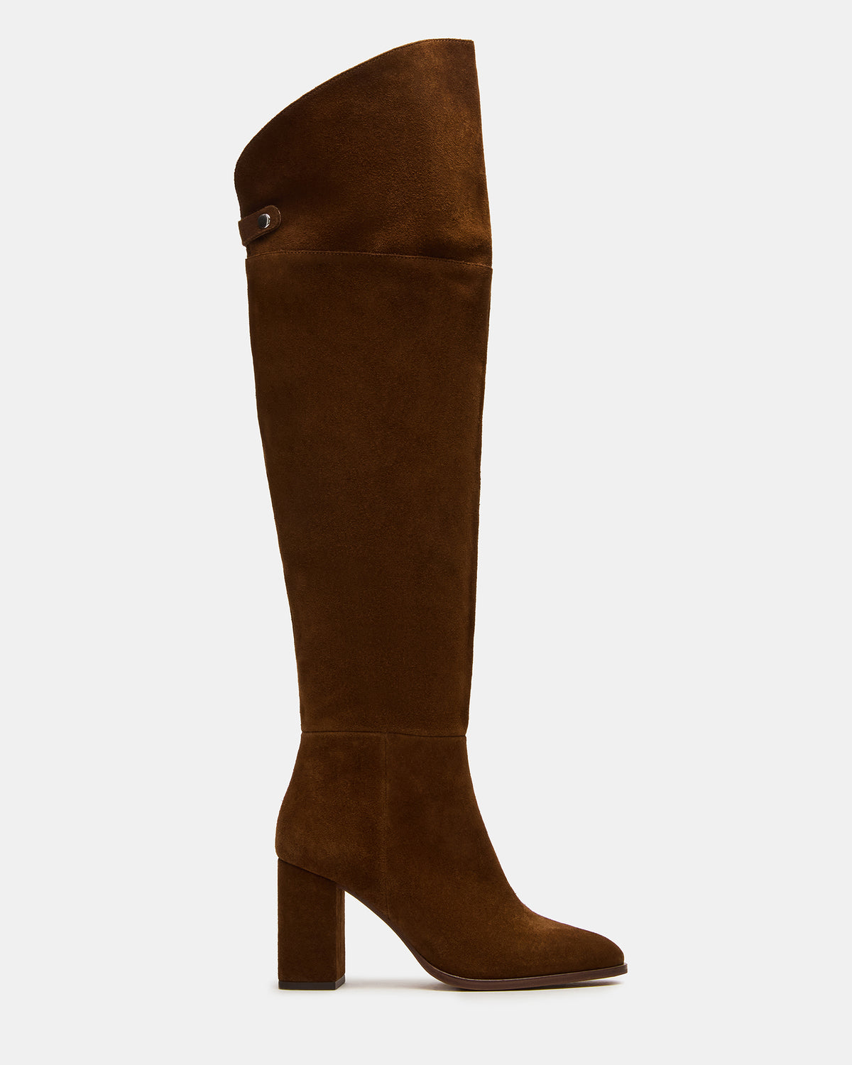 WINSLET Chestnut Suede Knee-High Block Heel Women's Boot | Steve Madden Premium