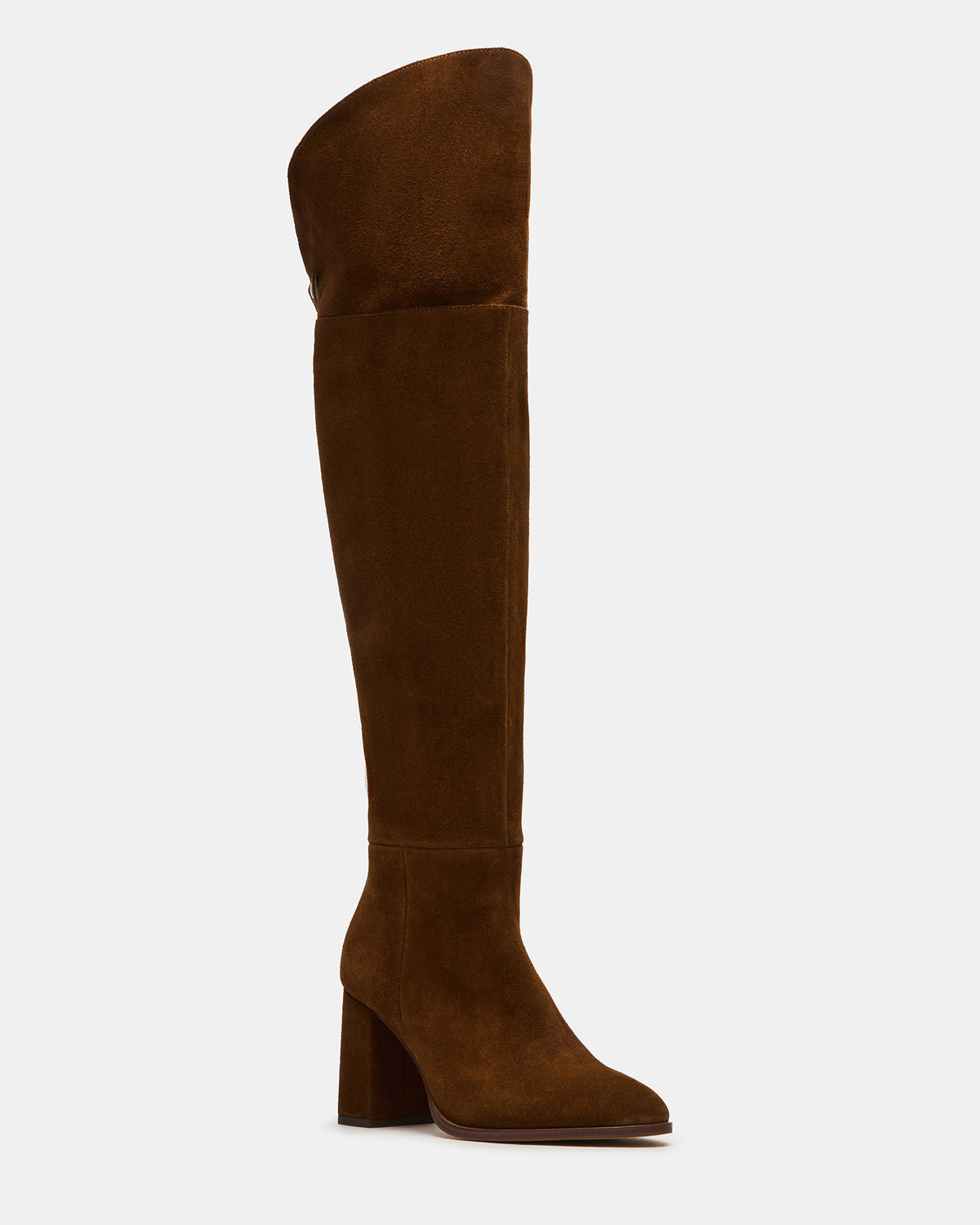 WINSLET Chestnut Suede Knee-High Block Heel Women's Boot | Steve Madden Premium