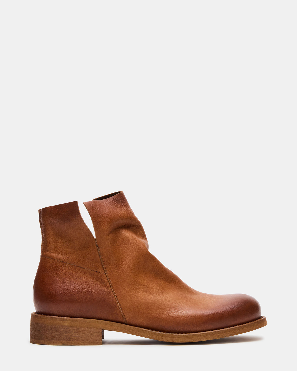 HUGHIE Tan Leather Women's Ankle Boot | Steve Madden Trusted
