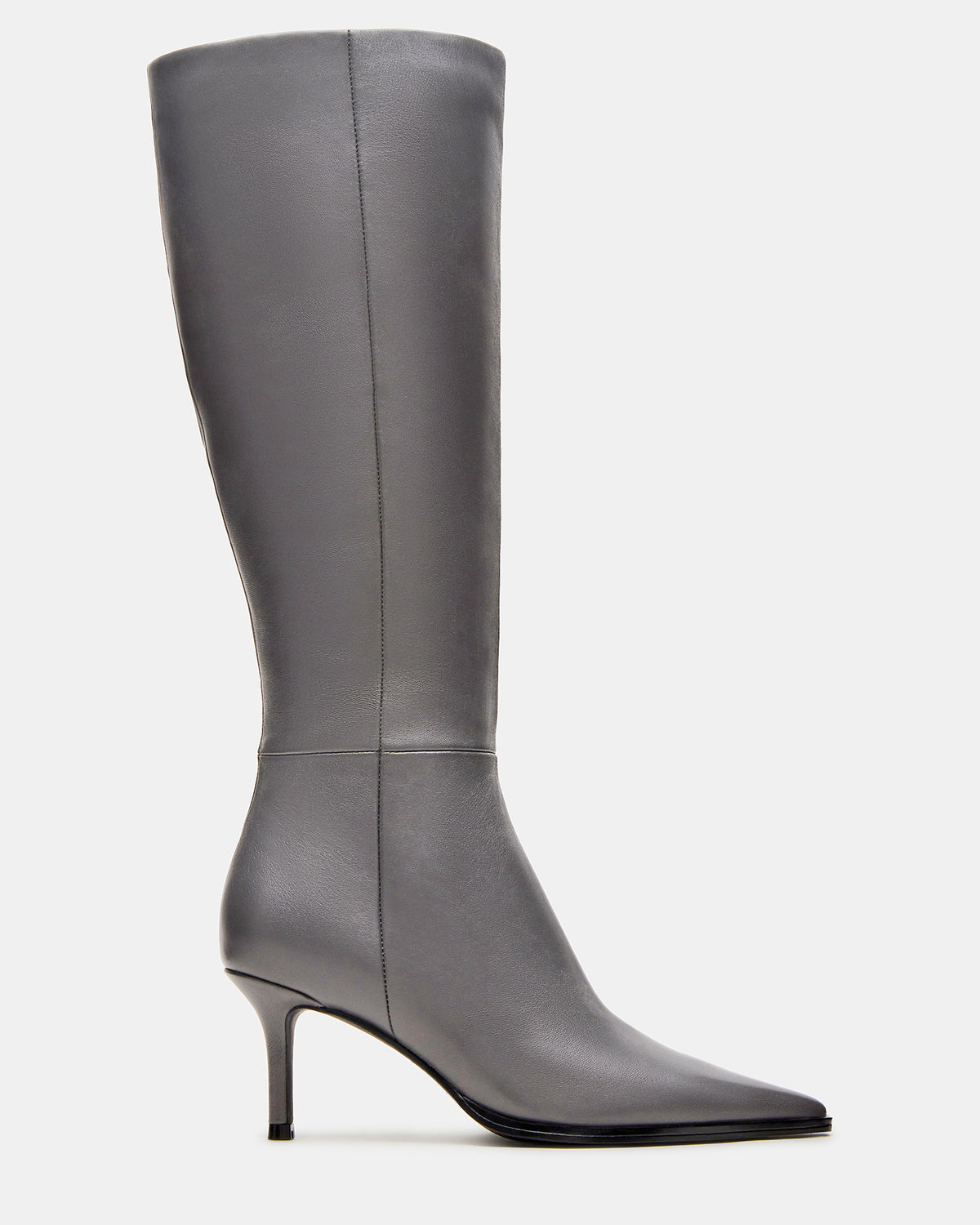LINGO Grey Leather Pointed-Toe Knee-High Women's Boot | Steve Madden Recommended