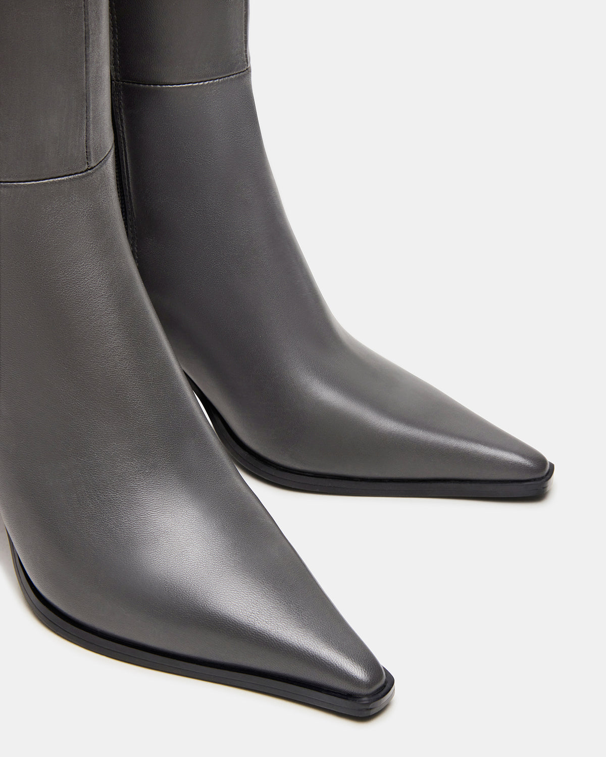 LINGO Grey Leather Pointed-Toe Knee-High Women's Boot | Steve Madden Recommended