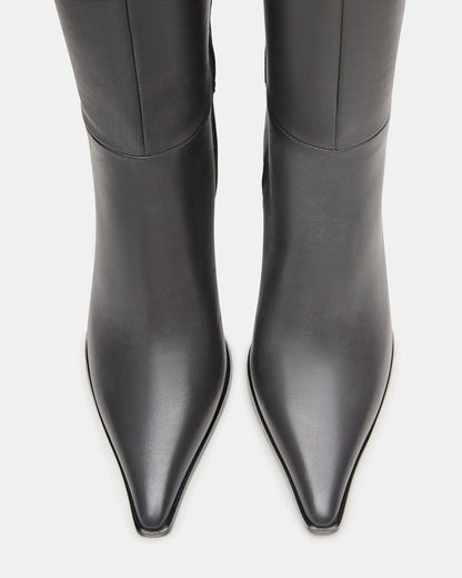 LINGO Grey Leather Pointed-Toe Knee-High Women's Boot | Steve Madden Recommended