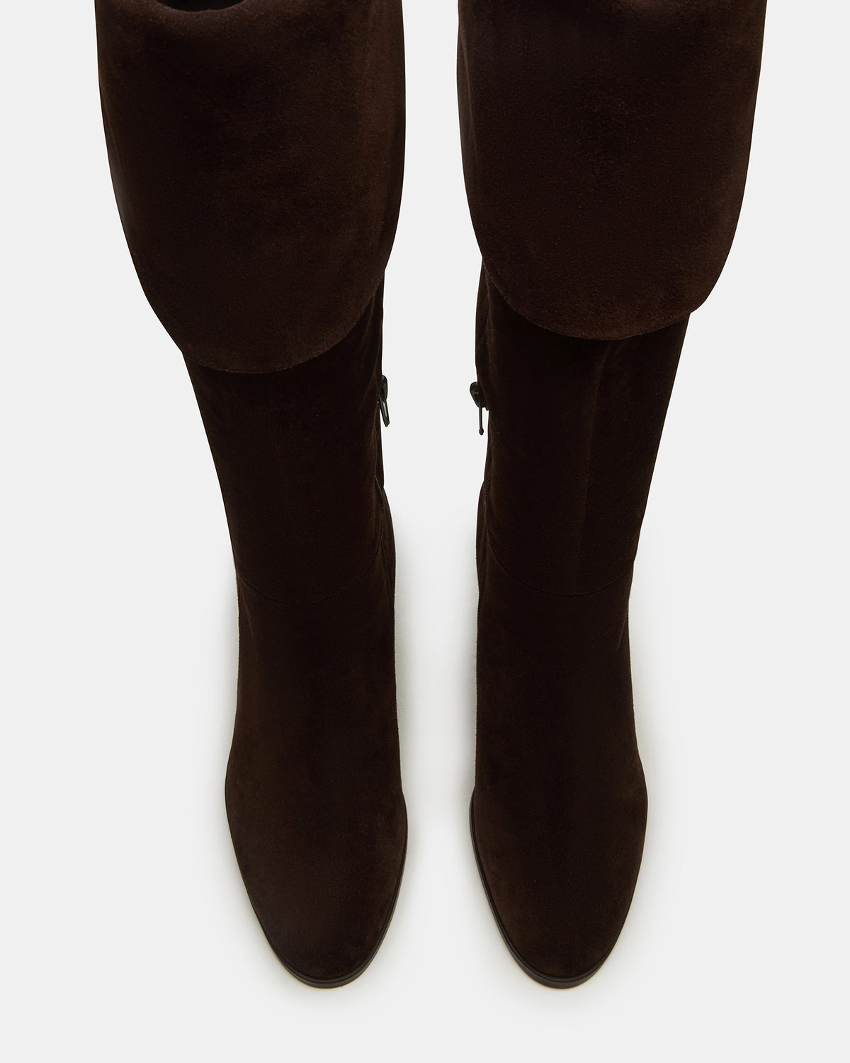 WINSLET Brown Suede Knee-High Block Heel Women's Boot | Steve Madden Special Offer