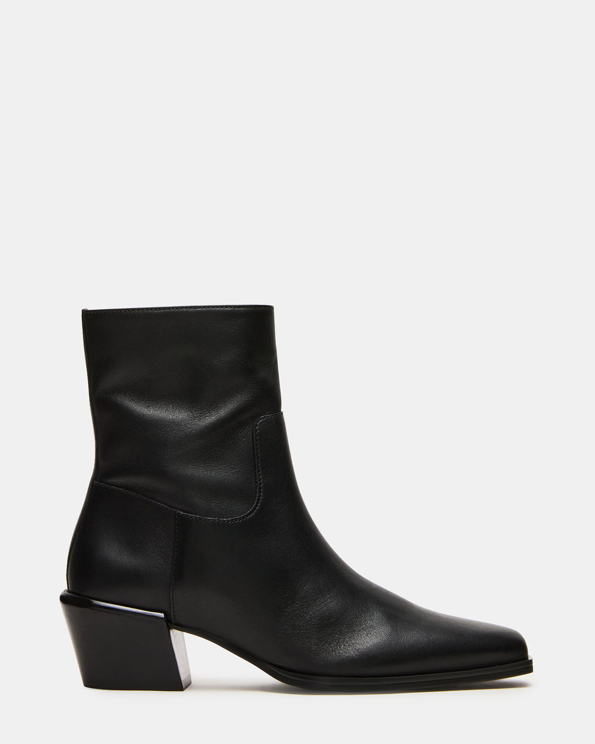 DANEY Black Leather Square-Toe Women's Ankle Boot | Steve Madden Trending