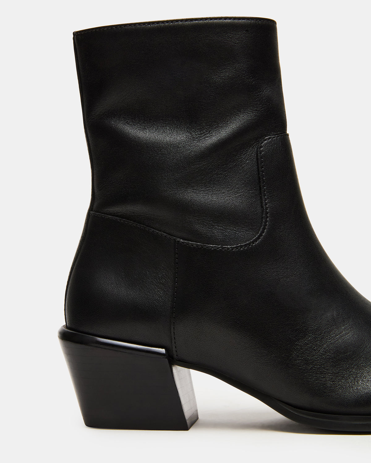 DANEY Black Leather Square-Toe Women's Ankle Boot | Steve Madden Trending