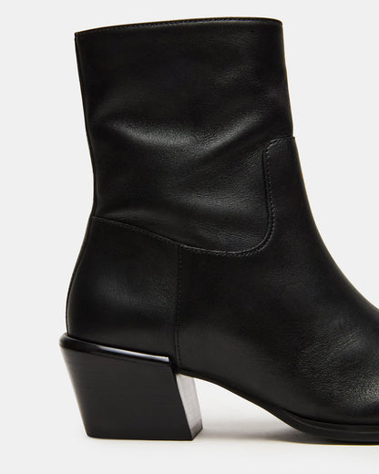 DANEY Black Leather Square-Toe Women's Ankle Boot | Steve Madden Trending