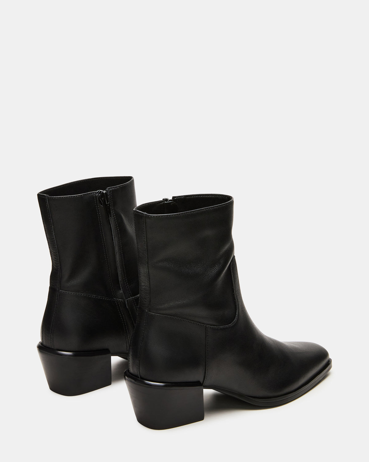 DANEY Black Leather Square-Toe Women's Ankle Boot | Steve Madden Trending