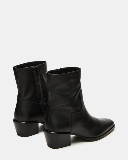 DANEY Black Leather Square-Toe Women's Ankle Boot | Steve Madden Trending