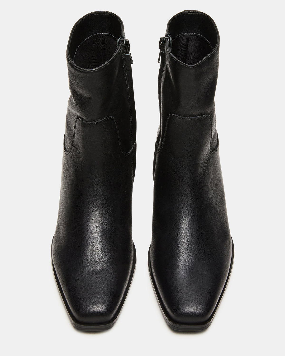 DANEY Black Leather Square-Toe Women's Ankle Boot | Steve Madden Trending