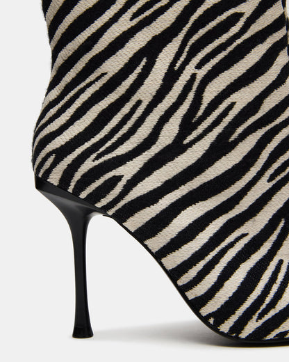 ALLURING Zebra Over-The-Knee Square-Toe Heeled Women's Boot | Steve Madden Smart Buy