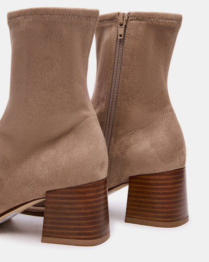 PAMMY Taupe Square-Toe Block Heel Women's Ankle Boot | Steve Madden Premium