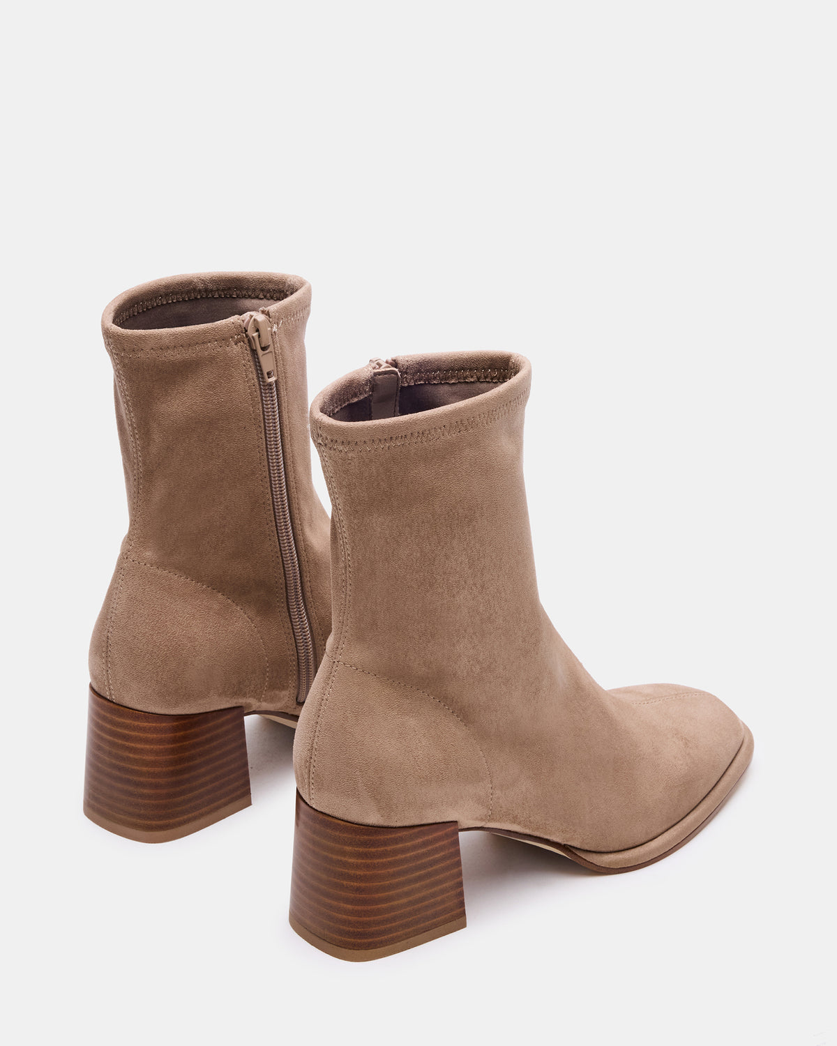PAMMY Taupe Square-Toe Block Heel Women's Ankle Boot | Steve Madden Premium