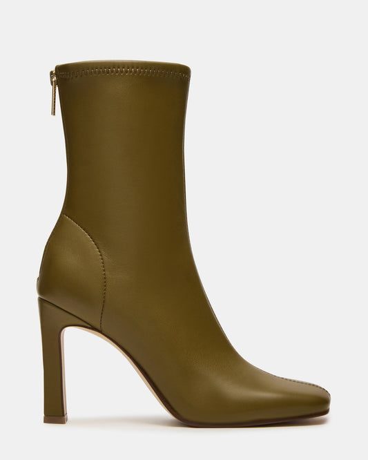 KHELAN Olive Square-Toe Heeled Women's Ankle Boot | Steve Madden Discount