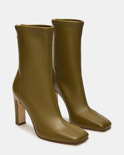 KHELAN Olive Square-Toe Heeled Women's Ankle Boot | Steve Madden Discount