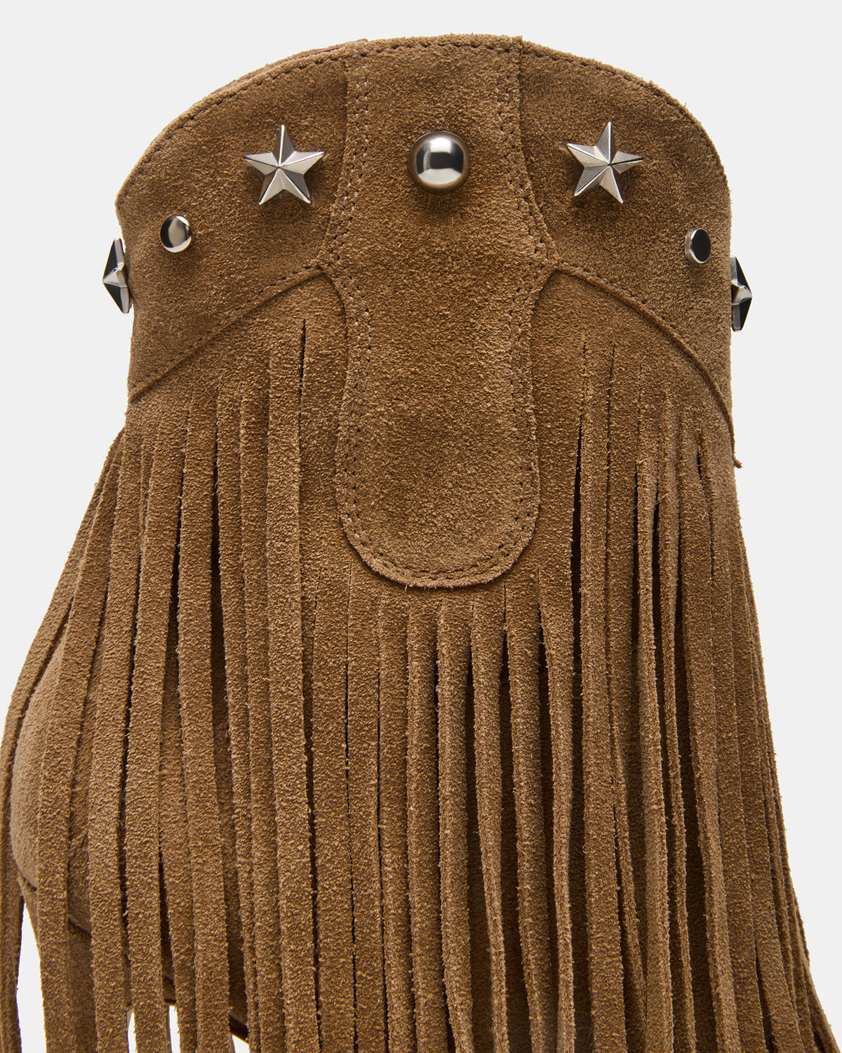 FALTER Chestnut Suede Pointed-Toe Fringe Western Women's Ankle Boot | Steve Madden Featured