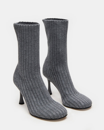 LORENZA Knit Grey Women's Ankle Boot | Steve Madden Quality