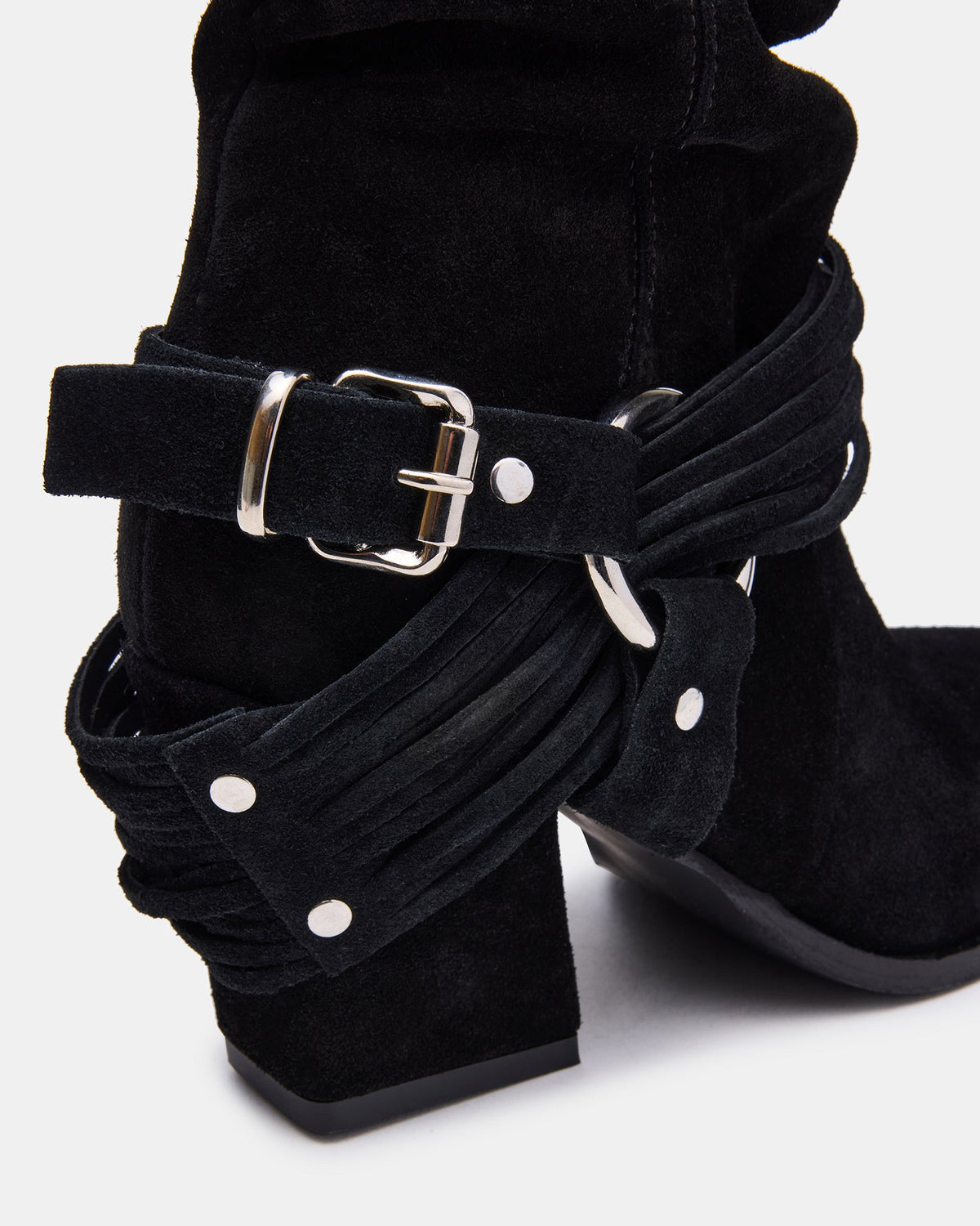 LAUPER Black Pointed-Toe Heeled Buckle Women's Ankle Boot | Steve Madden New