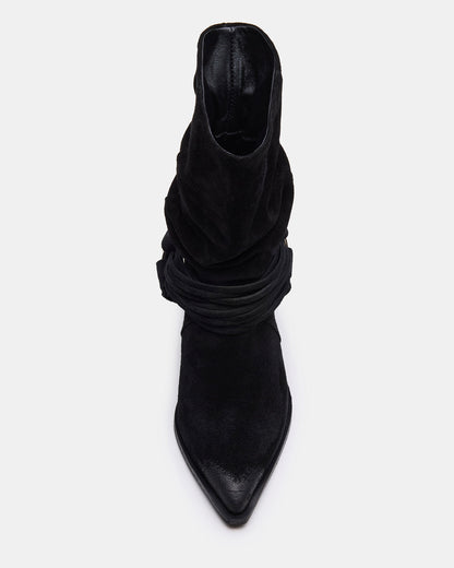 LAUPER Black Pointed-Toe Heeled Buckle Women's Ankle Boot | Steve Madden New