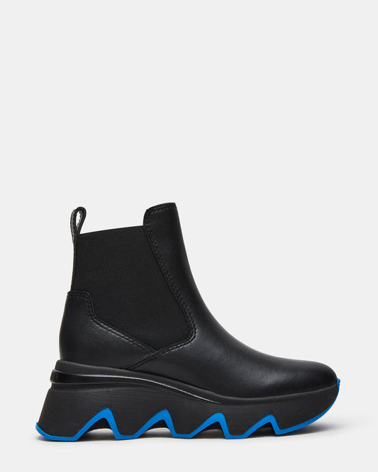 BREAKAWAY Black Leather Lug Platform Women's Ankle Boot | Steve Madden Customer Favorite