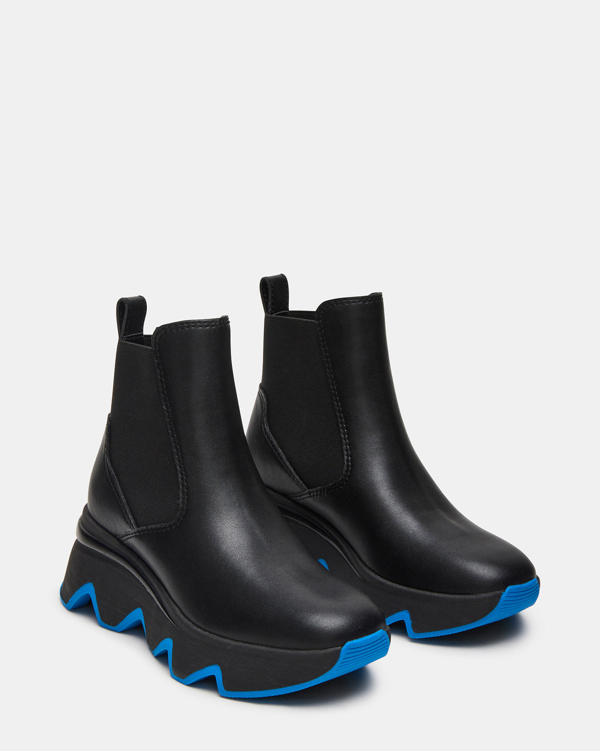 BREAKAWAY Black Leather Lug Platform Women's Ankle Boot | Steve Madden Customer Favorite
