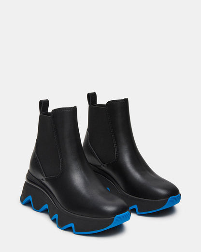 BREAKAWAY Black Leather Lug Platform Women's Ankle Boot | Steve Madden Customer Favorite