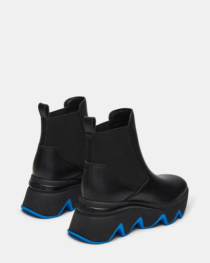 BREAKAWAY Black Leather Lug Platform Women's Ankle Boot | Steve Madden Customer Favorite