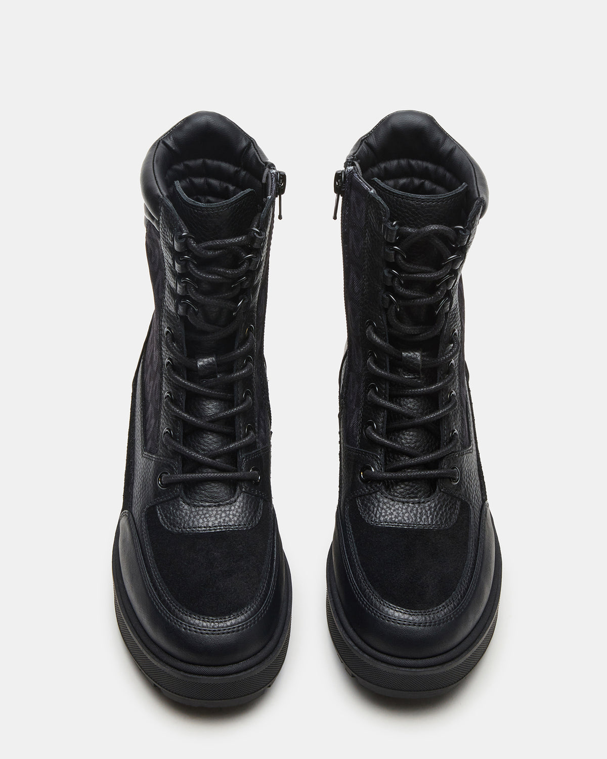 HIKER Black Multi Platform Lug Lace-Up Women's Anke Boot | Steve Madden Trusted