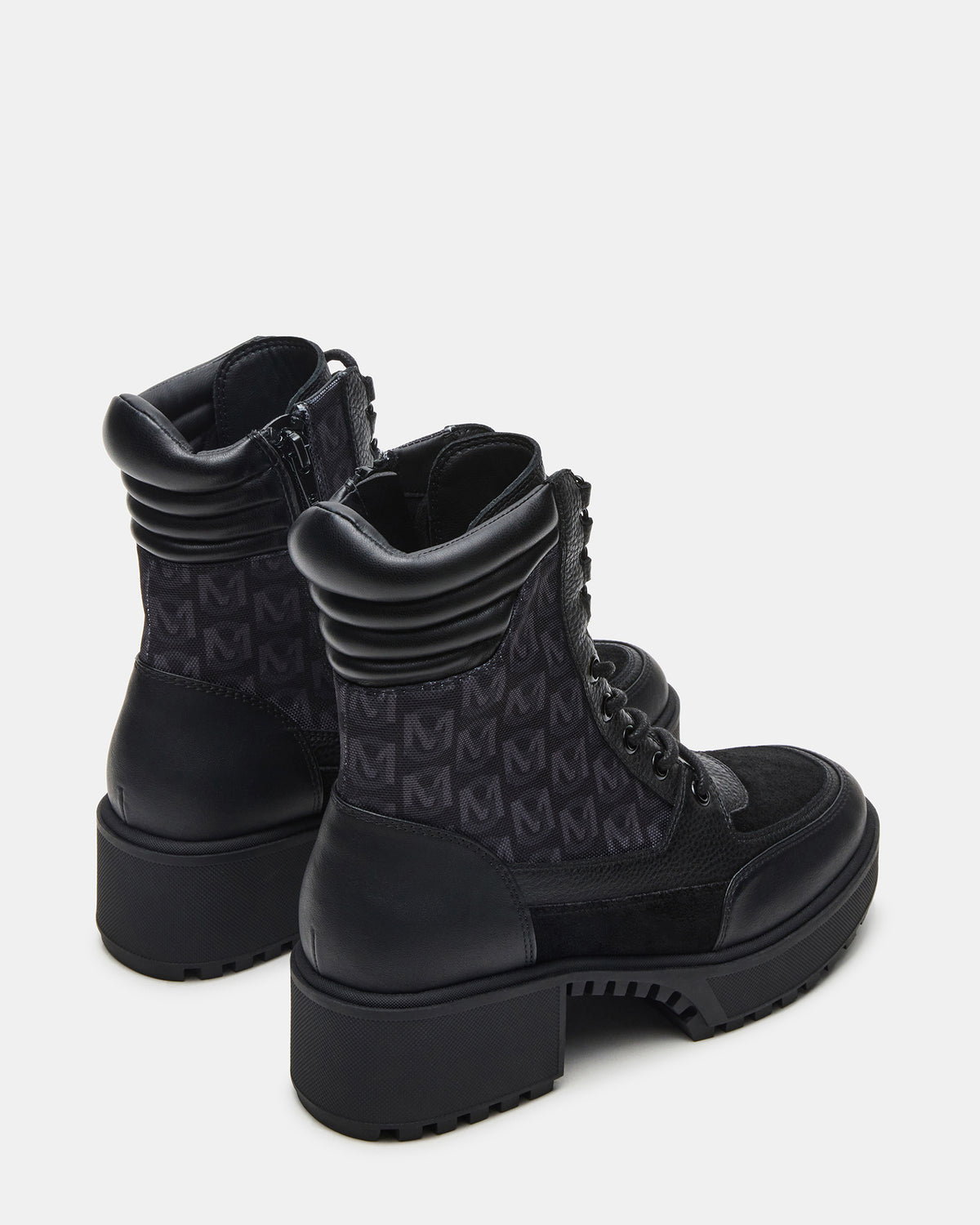 HIKER Black Multi Platform Lug Lace-Up Women's Anke Boot | Steve Madden Trusted
