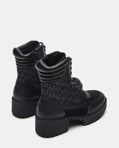 HIKER Black Multi Platform Lug Lace-Up Women's Anke Boot | Steve Madden Trusted