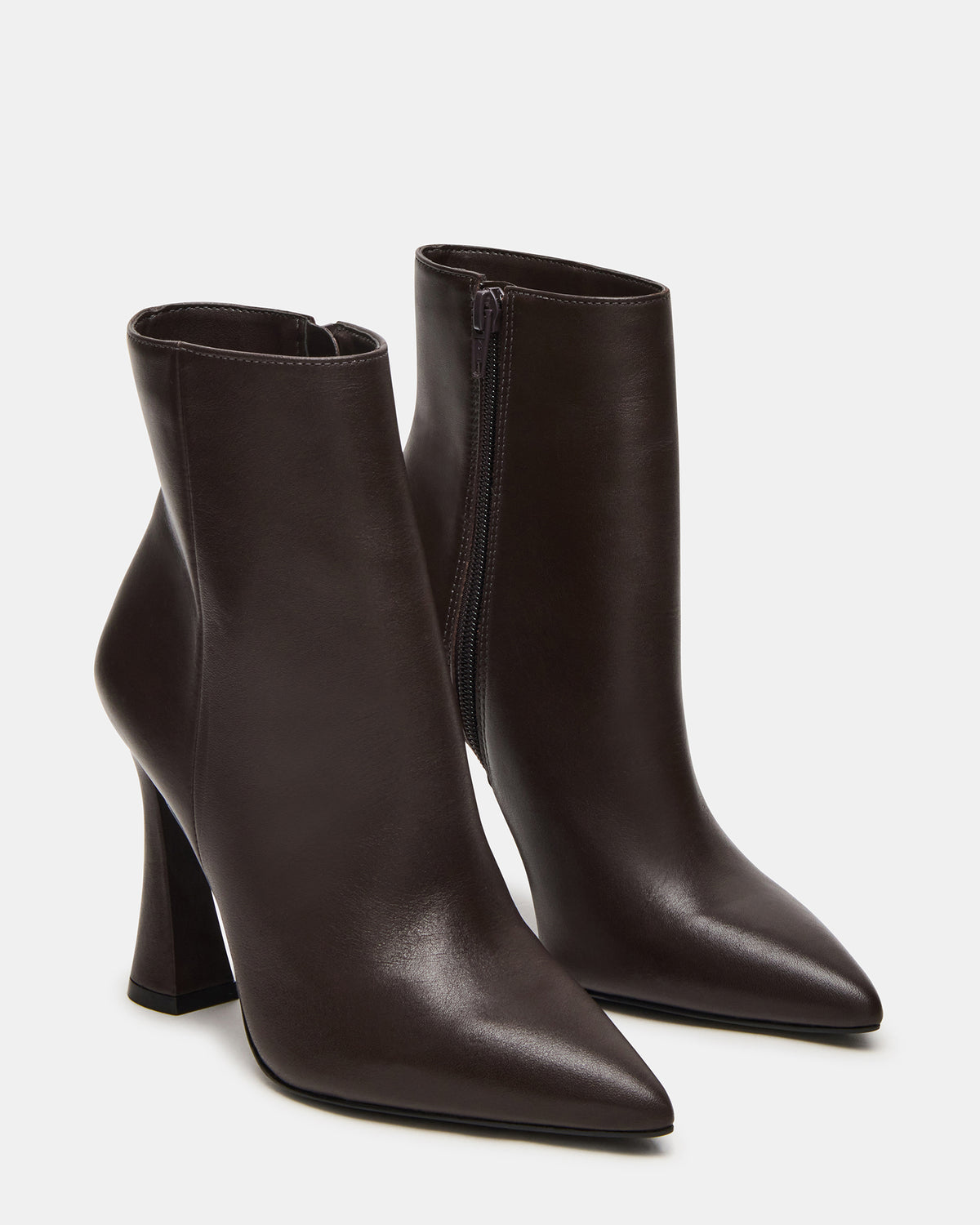 BOLERO Brown Leather Pointed-Toe Heeled Women's Ankle Boot | Steve Madden Smart Buy